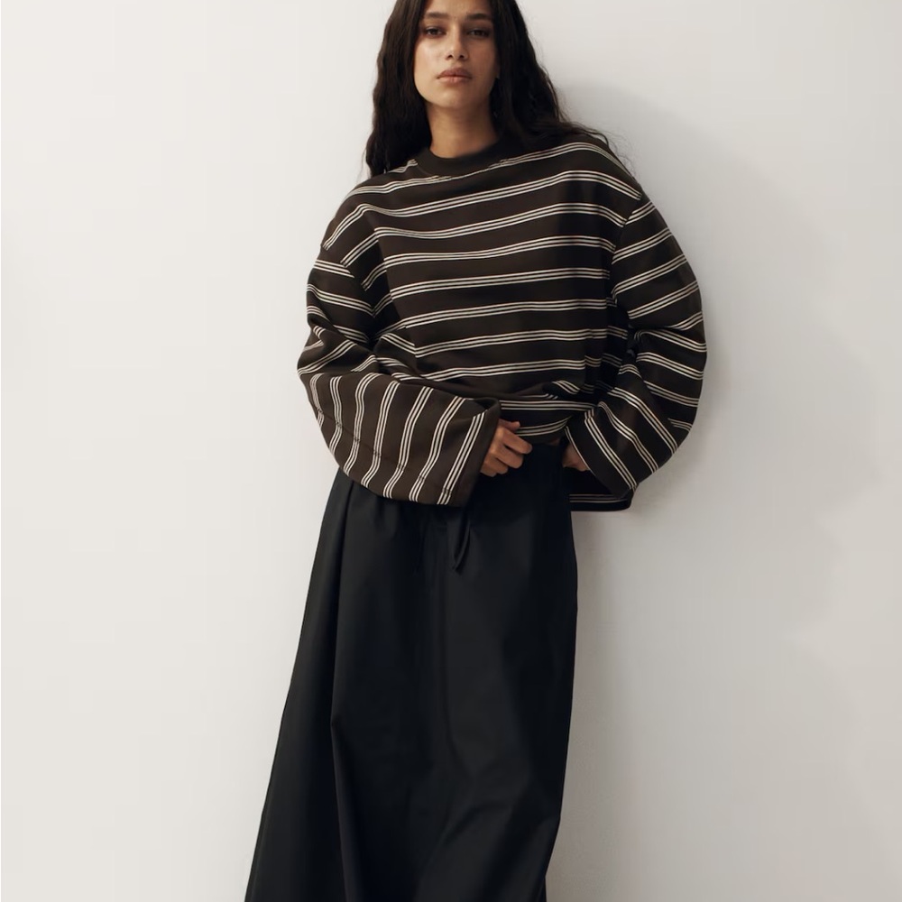 BNWT H&M Oversized Crew Neck Striped Sweater - L